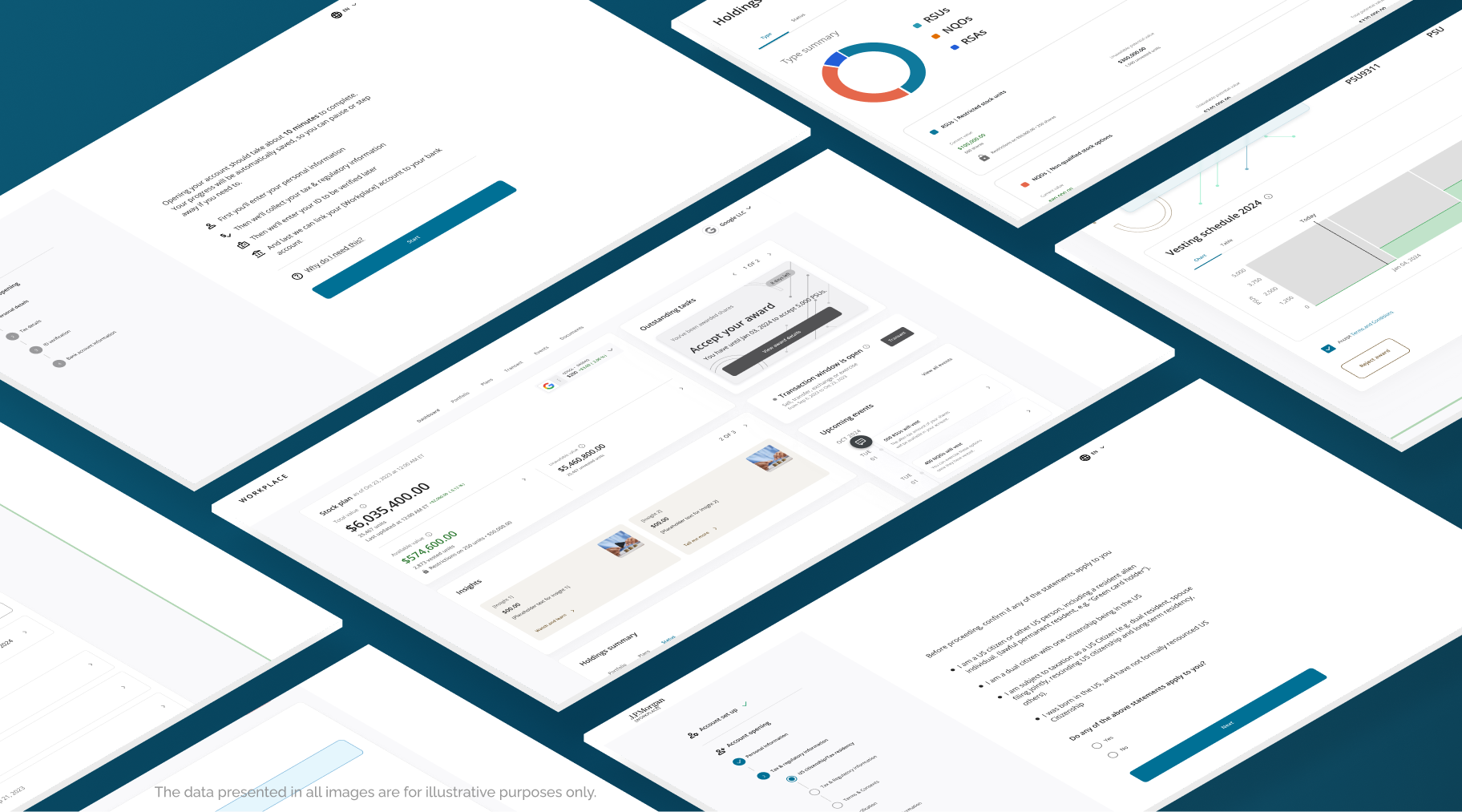 Example screen of the JP Morgan equity app designed by Bliss Applications